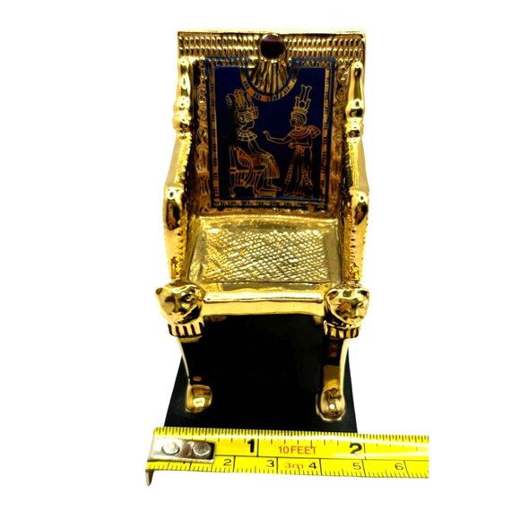 King Tut GOLDEN THRONE Figurine Franklin Mint Treasures of Tutankhamun 1989 - Picture 10 of 11